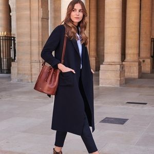 Sezane Wool Jared Coat in Navy